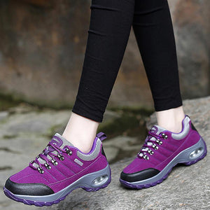 Women's Lace-up Cushion-soled Sneakers Non-slip Hiking Shoes