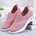 Women Comfy Daily Flat Heel Flyknit Fabric Sneakers