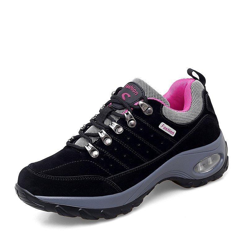 Women's Lace-up Cushion-soled Sneakers Non-slip Hiking Shoes