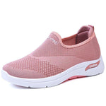 Women Comfy Daily Flat Heel Flyknit Fabric Sneakers