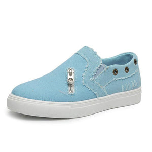 Women Zipper Daily Canvas Sneakers