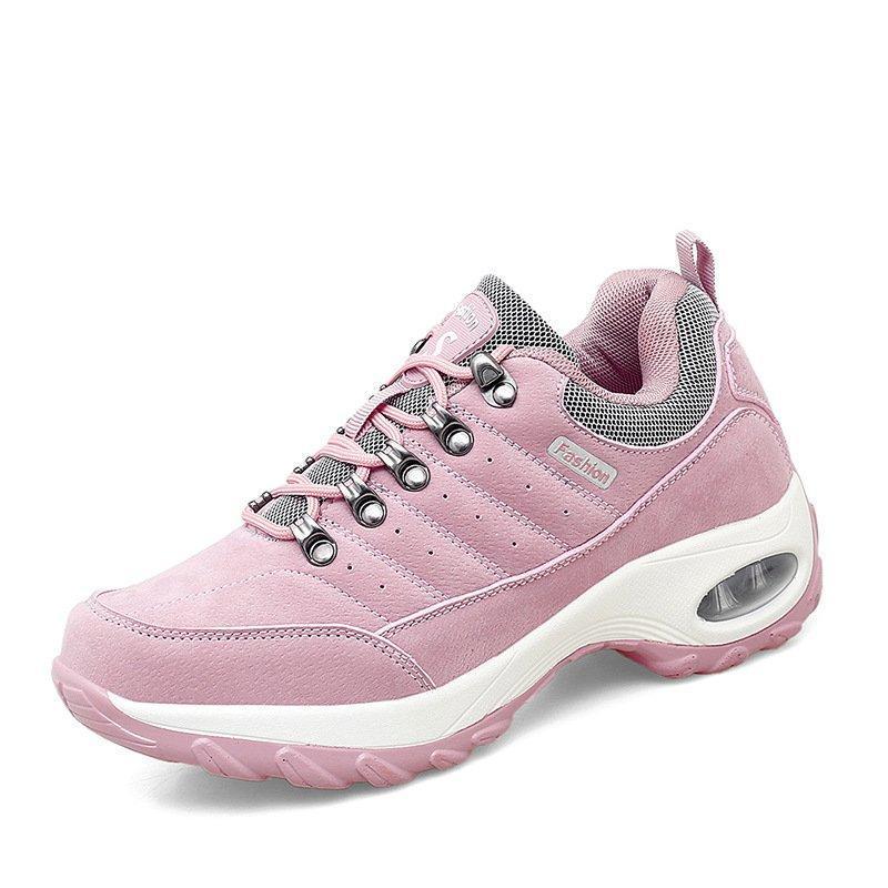 Women's Lace-up Cushion-soled Sneakers Non-slip Hiking Shoes