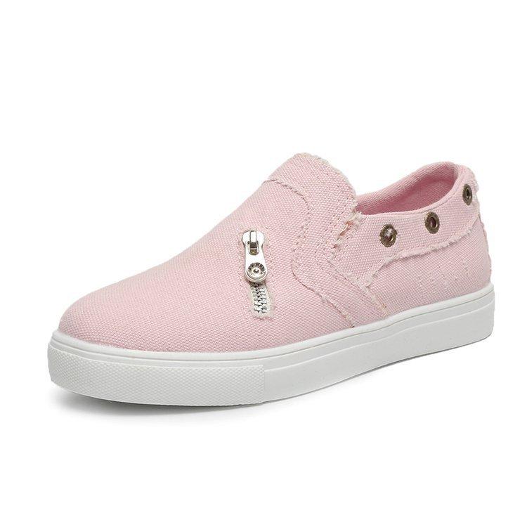 Women Zipper Daily Canvas Sneakers