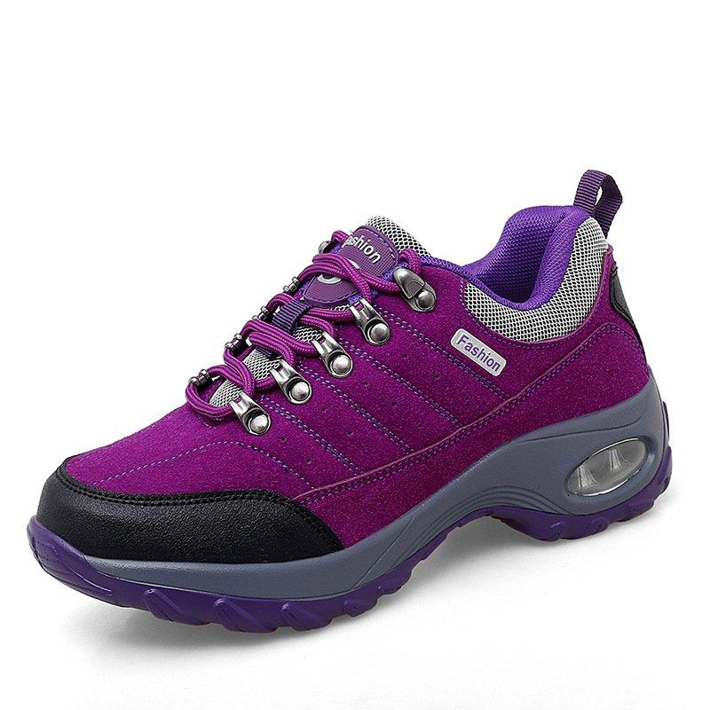 Women's Lace-up Cushion-soled Sneakers Non-slip Hiking Shoes