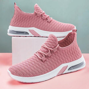 Women Athletic Flat Heel Mesh Fabric Sneakers Running Shoes