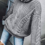 Solid Color Turtleneck Knitted Sweater