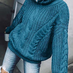 Solid Color Turtleneck Knitted Sweater