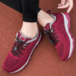 Women Warm Fur Lined Winter Platform Sneakers Walking Shoes