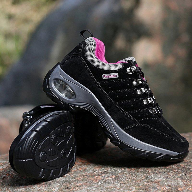 Women's Lace-up Cushion-soled Sneakers Non-slip Hiking Shoes