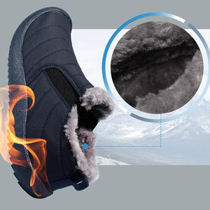 Men Warm Daily Waterproof Cloth Slip On Snow Boots