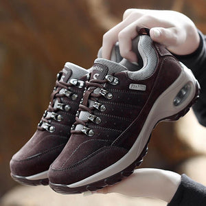 Women's Lace-up Cushion-soled Sneakers Non-slip Hiking Shoes