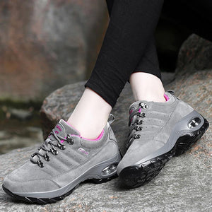 Women's Lace-up Cushion-soled Sneakers Non-slip Hiking Shoes