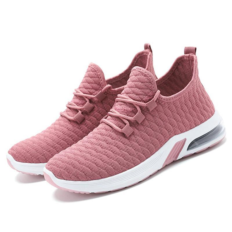 Women Athletic Flat Heel Mesh Fabric Sneakers Running Shoes