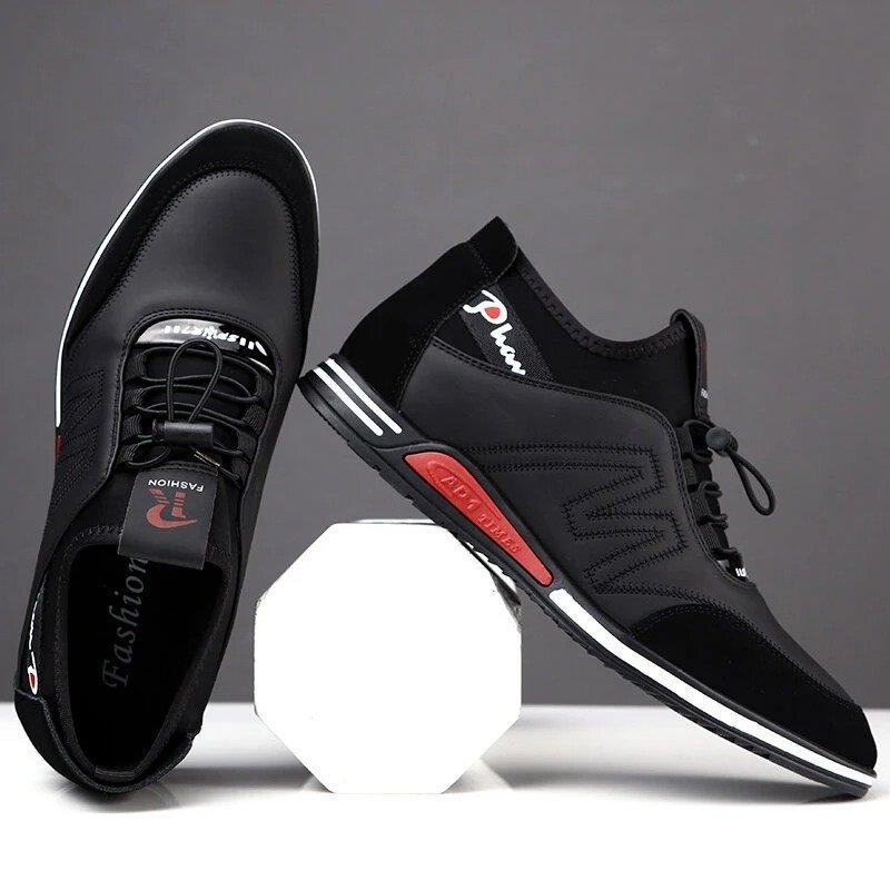 Men Sport Tight Stitched Leather Comfy Slip Resistant Business Casual Shoes