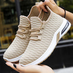 Women Athletic Flat Heel Mesh Fabric Sneakers Running Shoes