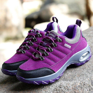 Women's Lace-up Cushion-soled Sneakers Non-slip Hiking Shoes