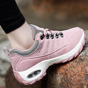 Women's Lace-up Cushion-soled Sneakers Non-slip Hiking Shoes