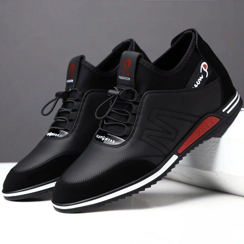 Men Sport Tight Stitched Leather Comfy Slip Resistant Business Casual Shoes