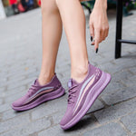 Women Summer Flyknit Fabric Lace Up Running Sneakers