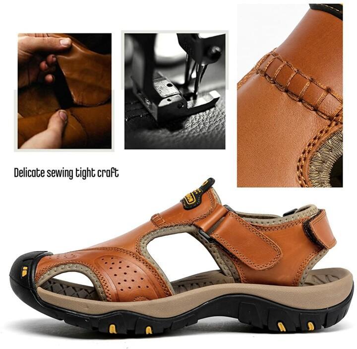 Men Leather Hiking Sandals