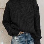 Round Neckline Solid Casual Loose Regular Sweater.