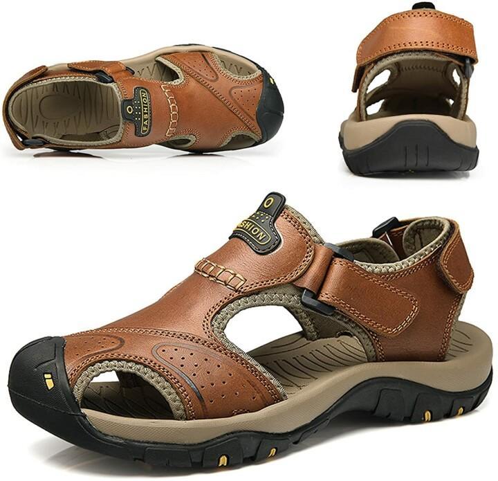 Men Leather Hiking Sandals