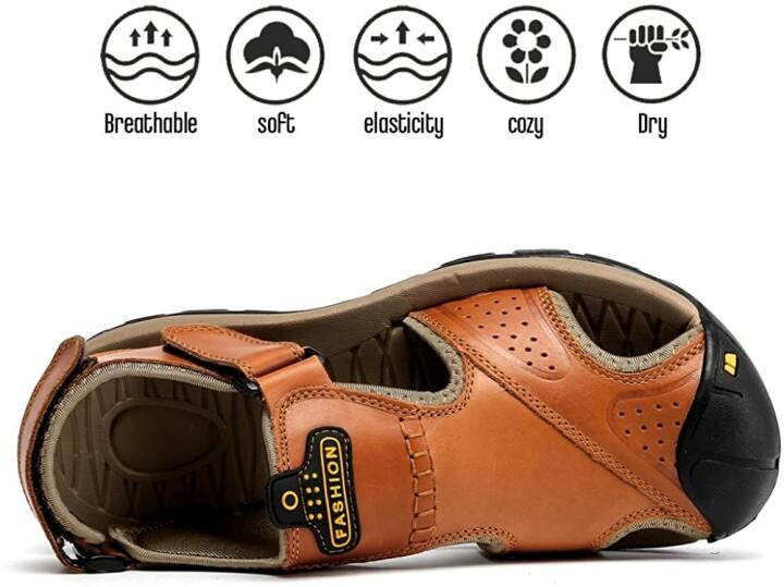 Men Leather Hiking Sandals