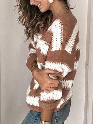 striped long sleeve lightweight sweater jumper