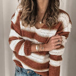 striped long sleeve lightweight sweater jumper