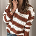 striped long sleeve lightweight sweater jumper