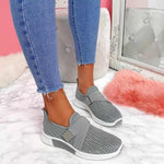 Shicspot : Women's Casual Spring Crystal Solid Mesh Sneakers