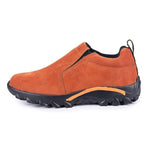 Men Synthetic Suede Outdoor Slip Resistant Elastic Slip On Hiking Shoes