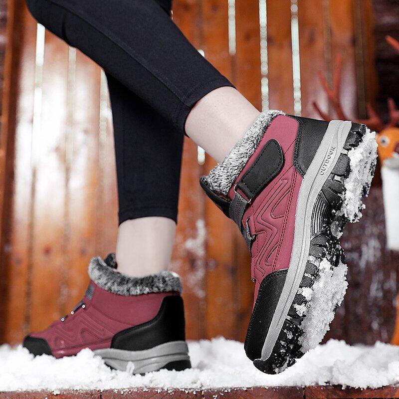 Women's Comfy Winter Faux Fur Lined Non Slip Sneakers