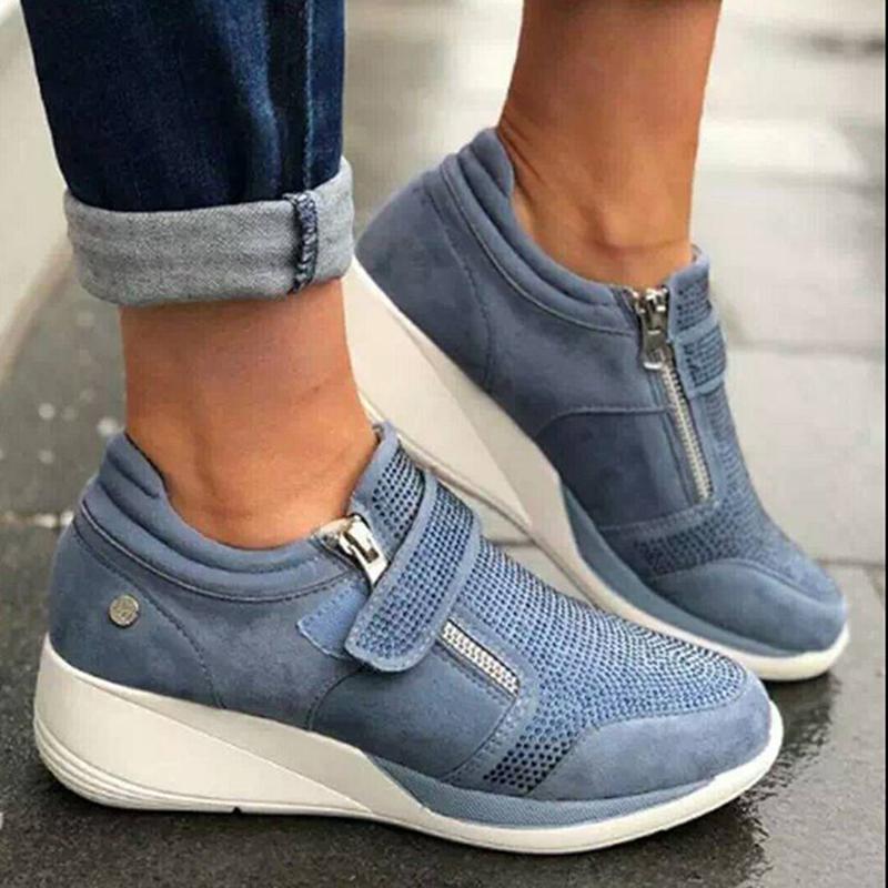 Women's Light Rhinestone Velcro Sneakers