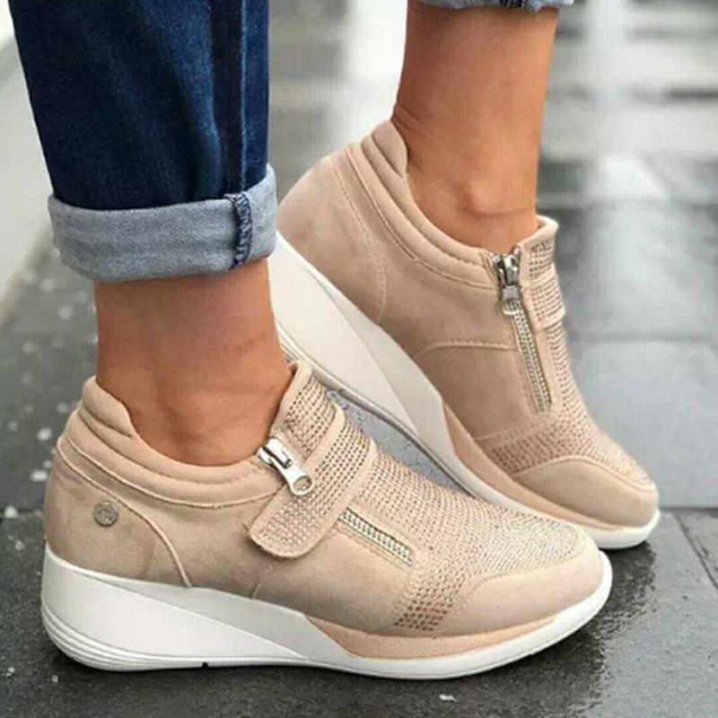 Women's Light Rhinestone Velcro Sneakers