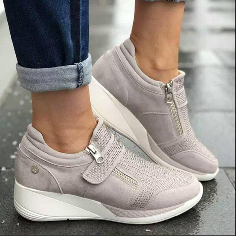 Women's Light Rhinestone Velcro Sneakers